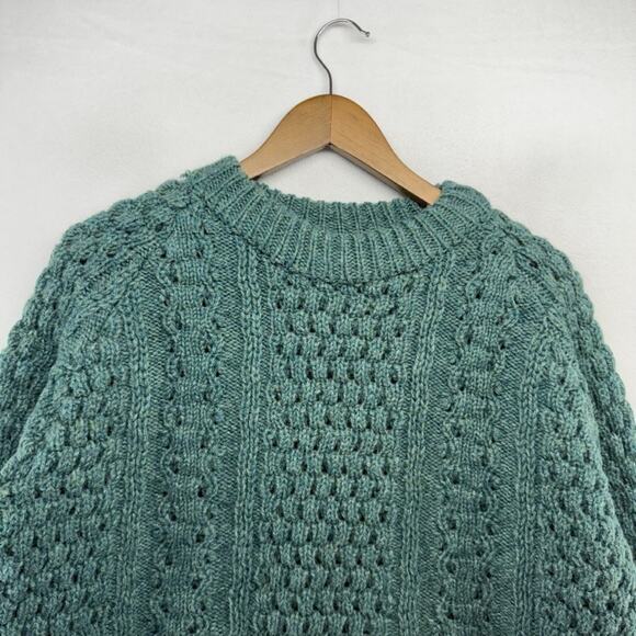 Vintage John Molloy Sweater Fits Large Green Donegal Ireland Fisherman Wool 90s - Picture 2 of 10